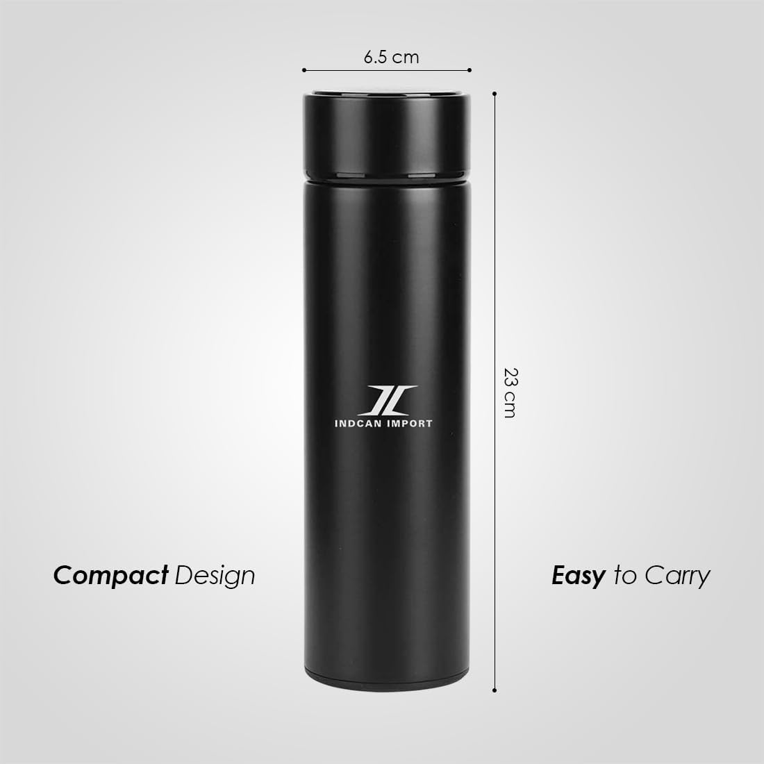 INDCAN IMPORT Vacuum Insulated Water Bottle 500Ml | Double Wall Stainless Steel | Hot & Cold Leak-Proof Travel Flask | Bpa-Free Reusable Sports & Office Bottle &ndash; Keeps Drinks Hot 12H / Cold 24H image number 1