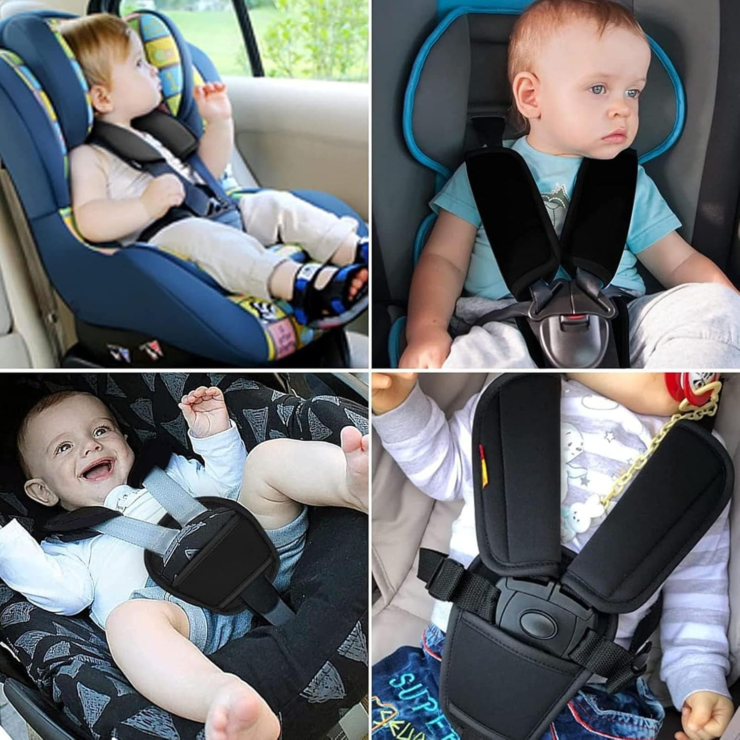 Belts Pads Shoulder Strap Car Seat Strap Universal Car Seat Strap Covers Soft Seat Belt Cushion Fits Most Car Seat image number 4