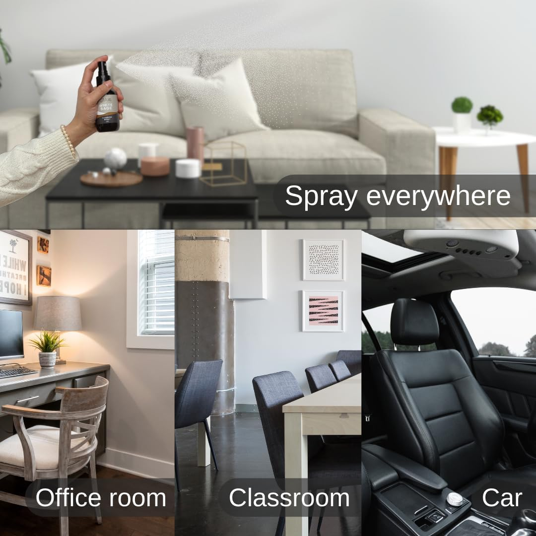 White Sage Palo Santo Clearing Spray 100Ml - Natural Essential Oil in Liquid Blend for Clearing and Cleansing Room & Home Spray for Meditation Yoga and Spiritual Spaces image number 4