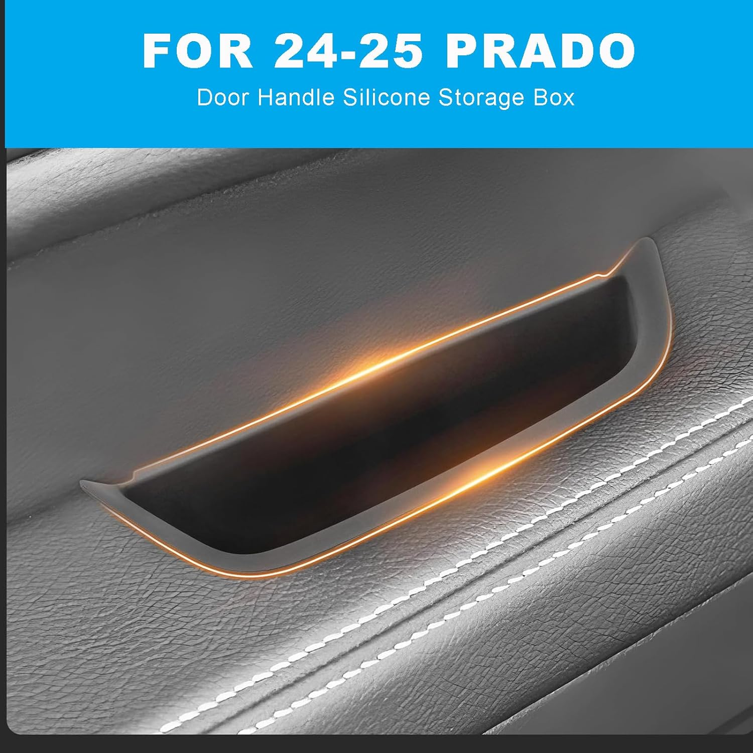 MAEZOE 4PCS Door Handle Storage Organizer for 2024-2025 Toyota Land Cruiser Prado LC250, Front & Rear Door Storage Box Insert, Non-Slip, Easy to Clean, Custom Fit, Black image number 2