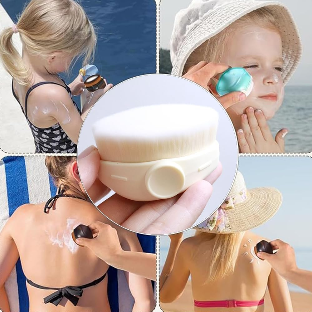Kids Sunscreen Applicator - Suntan Lotion Applicator with Soft Bristles, Portable Foundation Makeup Brushes for Liquid Foundation Powder Cream,Portable Foundation Makeup Brushes (Green) - Green image number 5