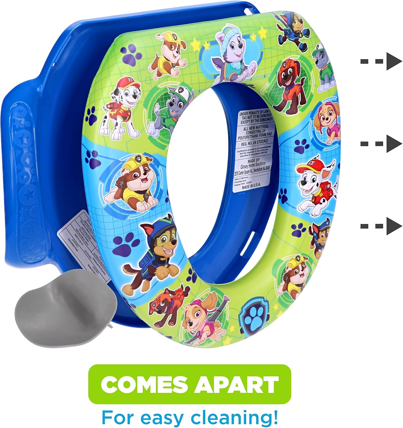 Nickelodeon PAW Patrol Mission Paw Soft Potty Seat and Potty Training Seat - Soft Cushion, Baby Potty Training, Safe, Easy to Clean image number 1