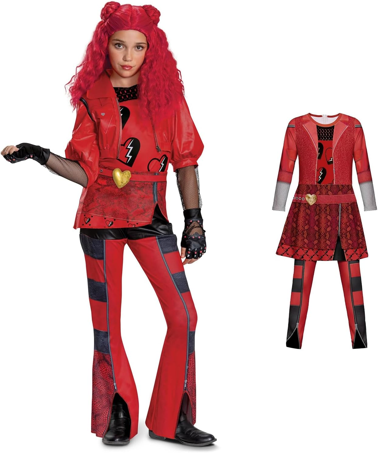 Red Costume Descendants 4 the Rise of Red Costume Bodysuits Party Dress up for Halloween Dress up Outfit Accessories