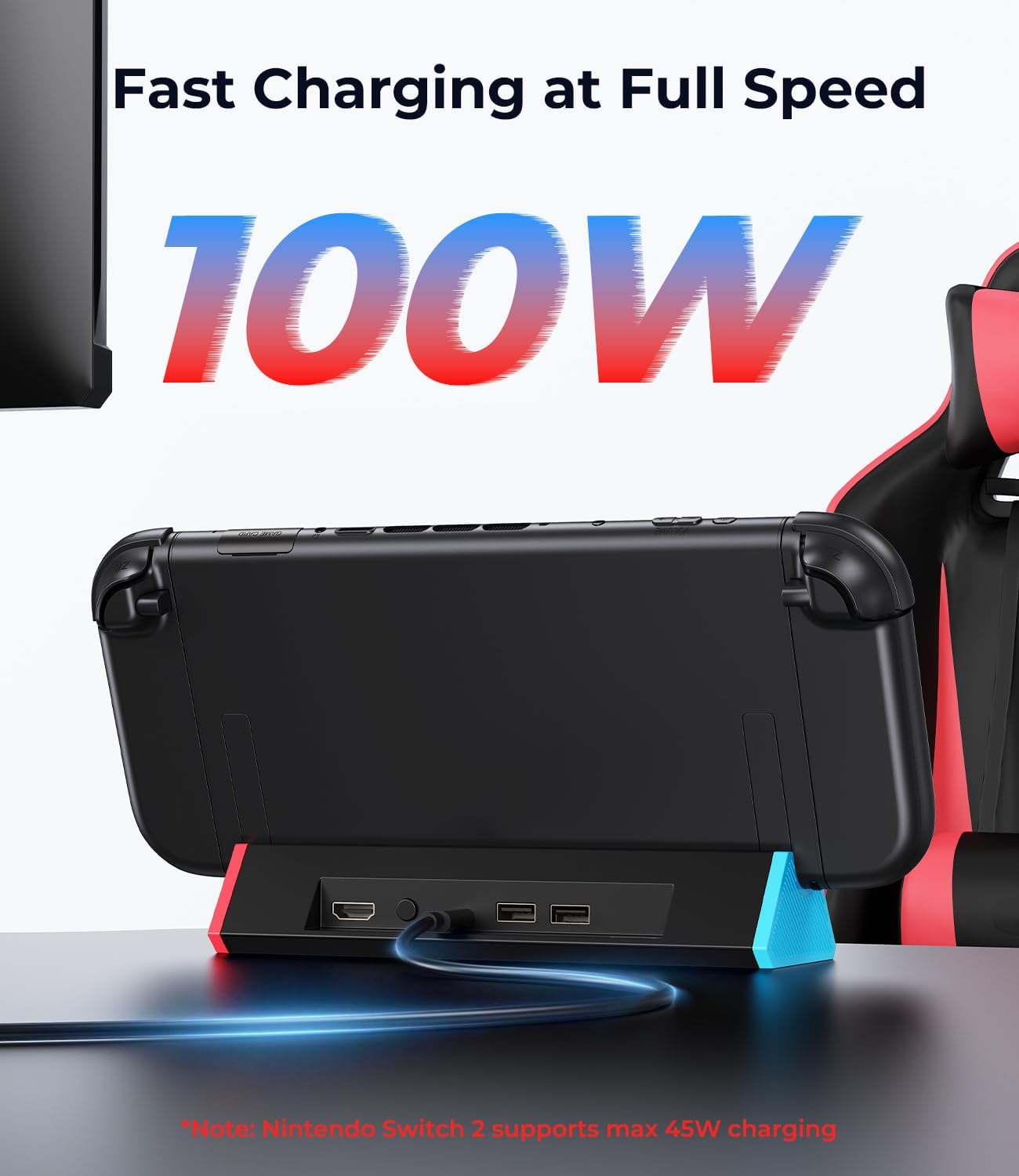 Antank S3 MAX for Nintendo Switch 2 Docking Station, Portable TV Dock with 4K@120Hz HDMI, 2 USB Ports & Type-C Port &ndash; Travel Replacement Dock for Switch 2 Console image number 3