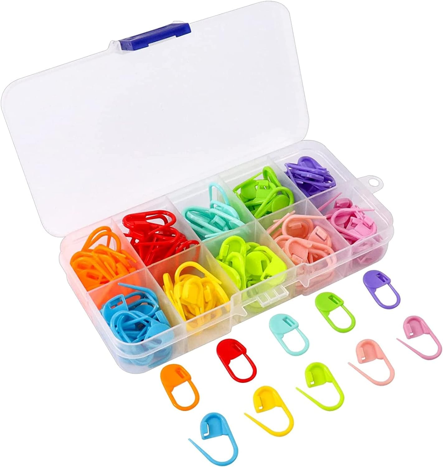 Zalizr 150Pcs Knitting Stitch Markers, Small Plastic Crochet Stitch Markers with Box, Knitting Stitch Rings for Sewing Knitting DIY and Handmade Crafts image number 2