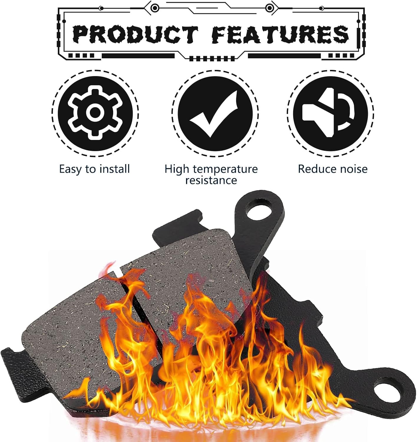 LOCOPOW Front & Rear Brake Pads for Honda CB500F CB300F CB500X CBR250R CBR300R CBR500R CMX300 CMX500 Rebal 300 500 CTX700 NC700 NC750 2011-2023 image number 1