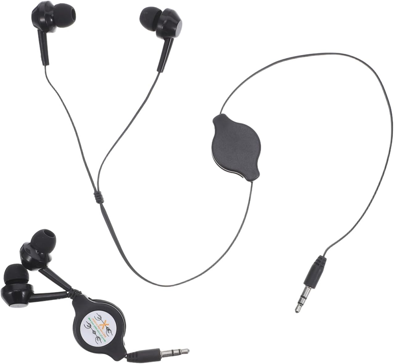 Kisangel 2Pcs Double-Pull Retractable Earphones Wired Earbuds Ear Earphones for Running Sport Headphones 5V Lightweight Design for Mobile and Laptop Use image number 2