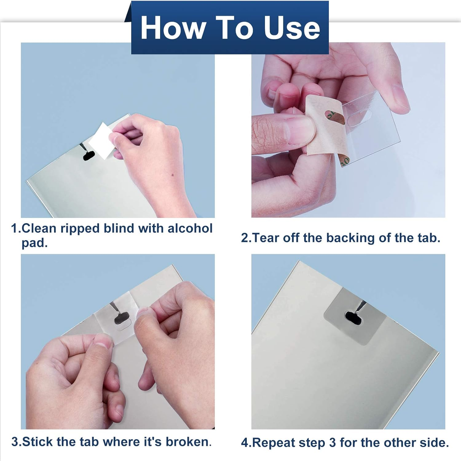 SOGEWO (16 Set/32 Pieces) Clear Vertical Blind Repair Tabs, Vertical Blinds Tabs/Blind Fixers for Vertical Blinds Replacement Slats & Parts image number 1