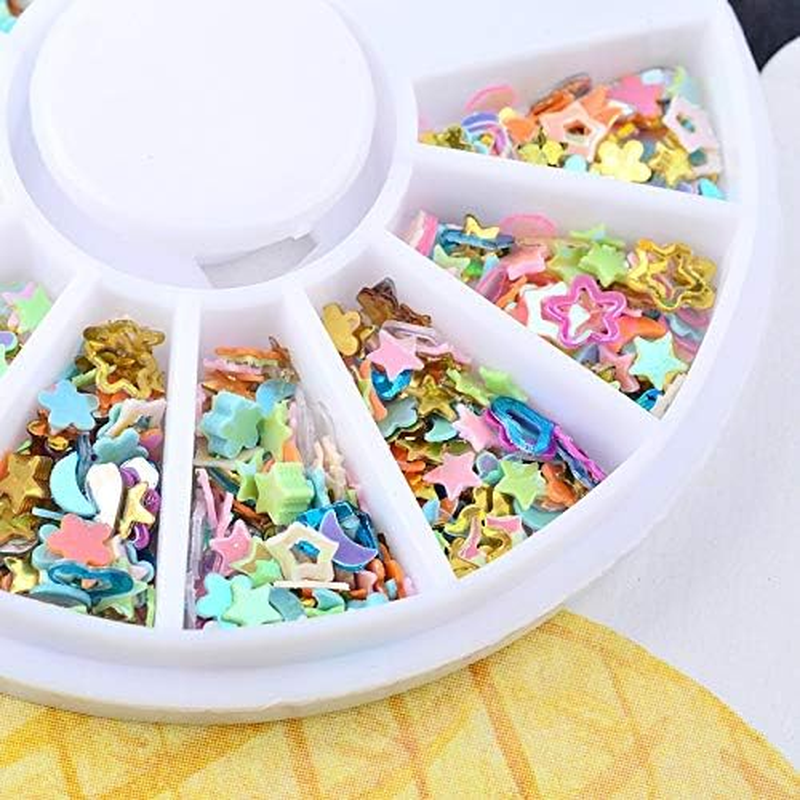 Mixed Heart Flowers Moon Shape Glitter Nail Art Sequins 3D DIY Manicure Nail Accessories Tools Zhengpingpai image number 1