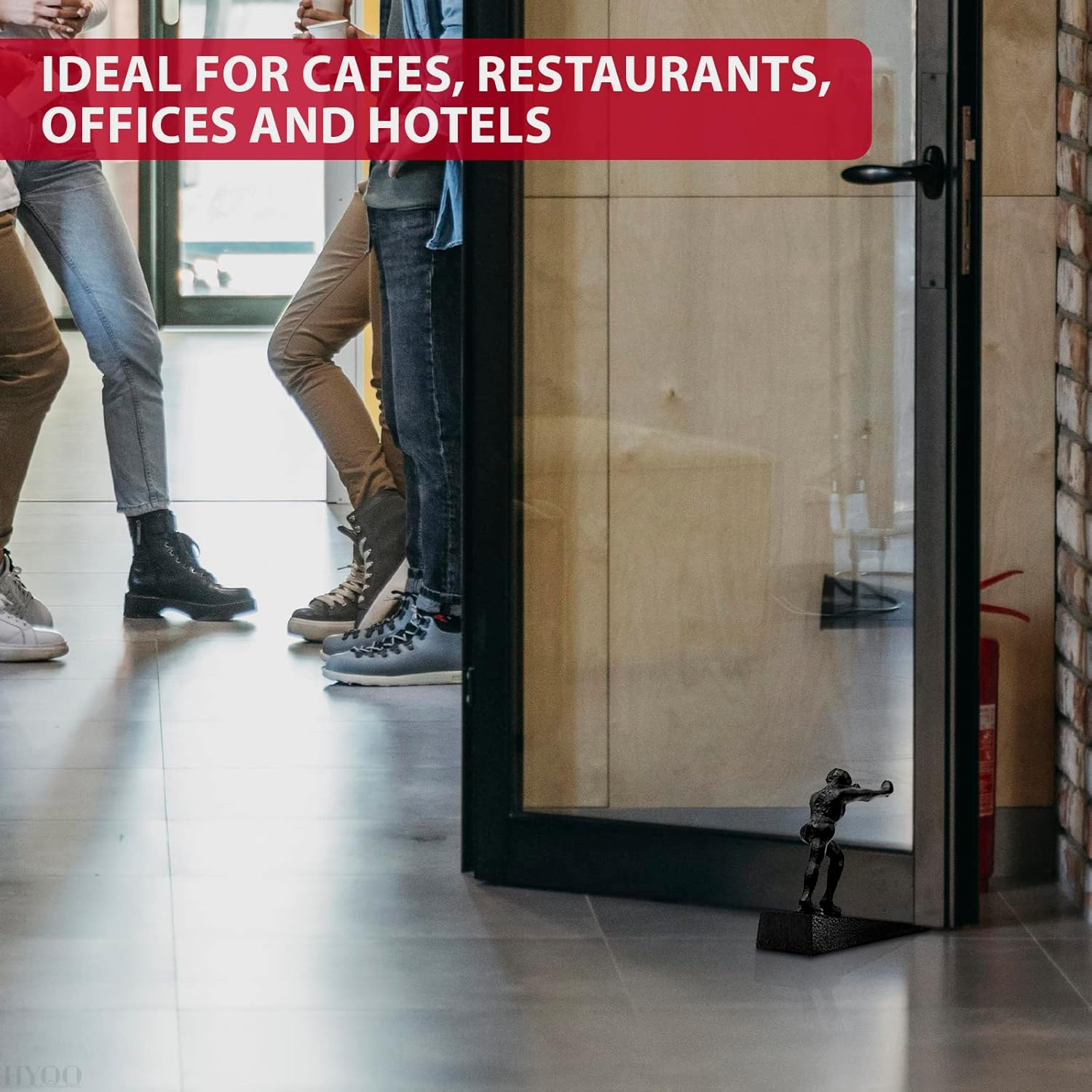 Cast Iron Door Stop - Decorative Door Stoppers for Bottom of Door, Black Metal Doorstop Decorative, Durable Heavy Build - Designed for Home Use, Hallway Area, Entryways & Office Spaces image number 2