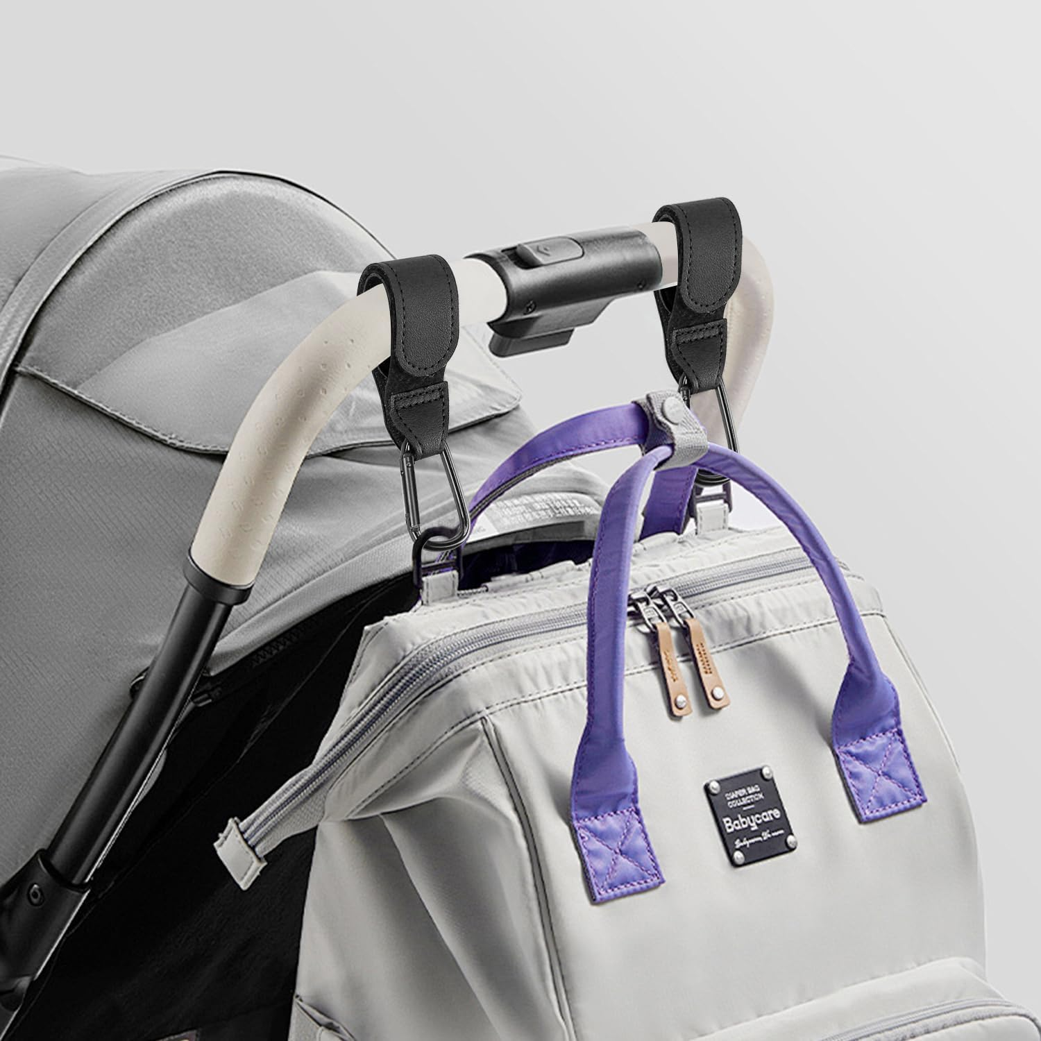 2PCS Baby Stroller Hooks Clips, Convenient Pushchair Accessories Mommy Bag,Hooks for Hanging Diaper Bags, Multipurpose Hooks for Grocery Shopping Bags image number 1