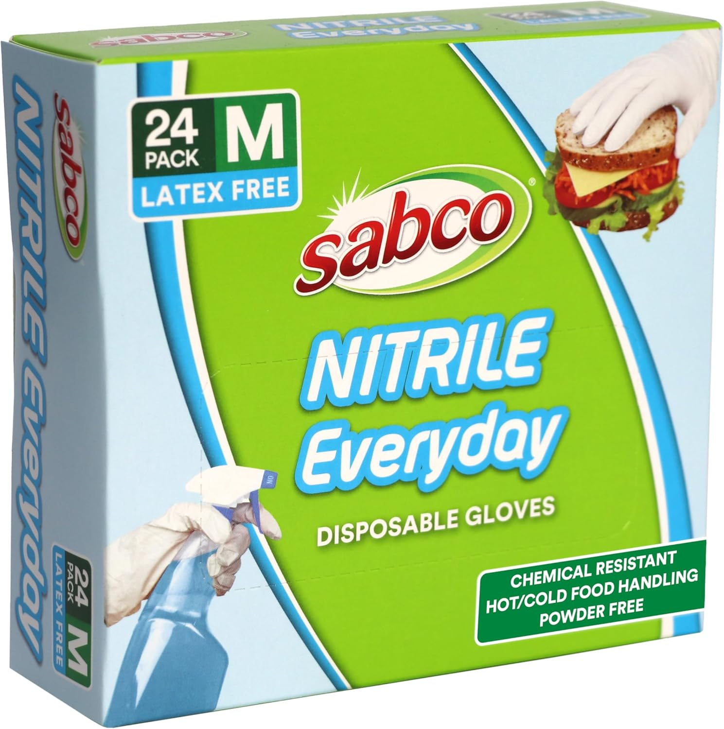 Sabco Nitrile Everyday Latex Free Disposable Gloves, Medium (Pack of 24) image number 3