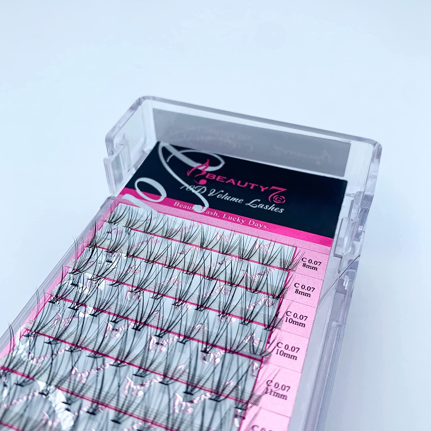 Beauty7 3 Boxes Premade Fans Eyelash Extensions 10D C Curl Volume Lashes Wide Stem Synthetic Mink Individual Fans Lashes for Eyelash Extensions 0.07Mm Thickness / 8-15Mm Length 100 Fans/Box image number 1