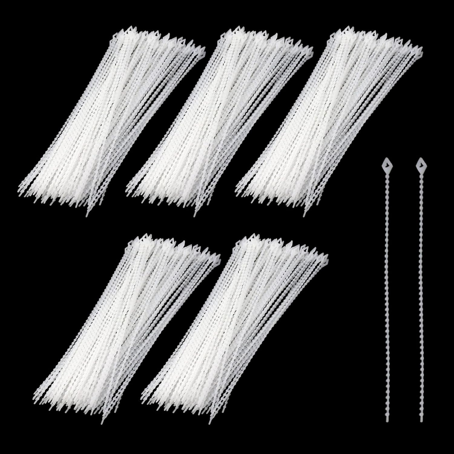 KUMGROT 100Pcs Beaded Cable Tie Wrap Cable Zip Ties Heavy Duty Nylon Cable Wire Ties Durable Strong Cable Ties for Garage Home Office Shop 150Mm/5.91In Black