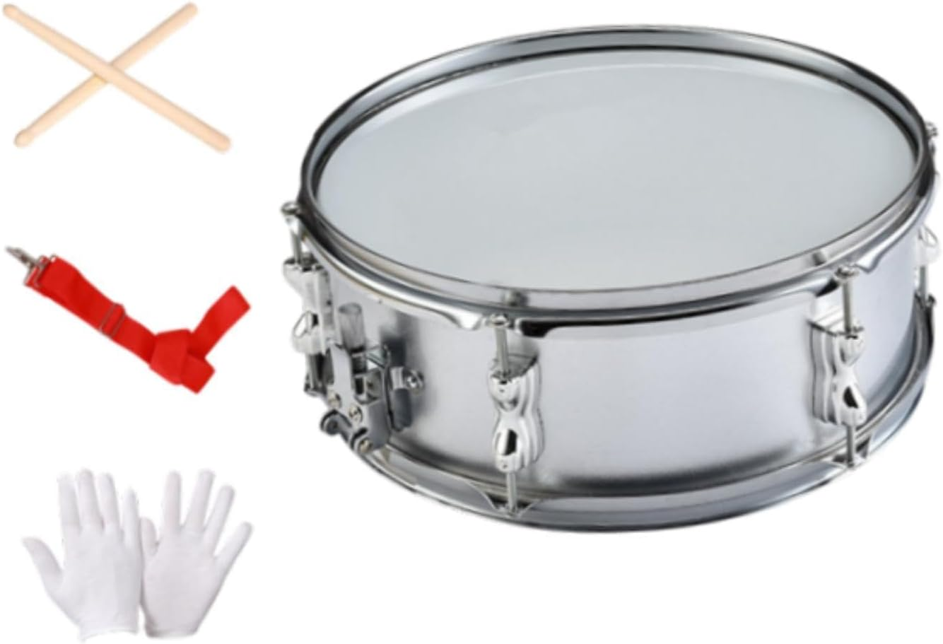 14 Inch Snare Drum Lightweight Music Drums for Beginners and Kids, Silver 14 Inch image number 4