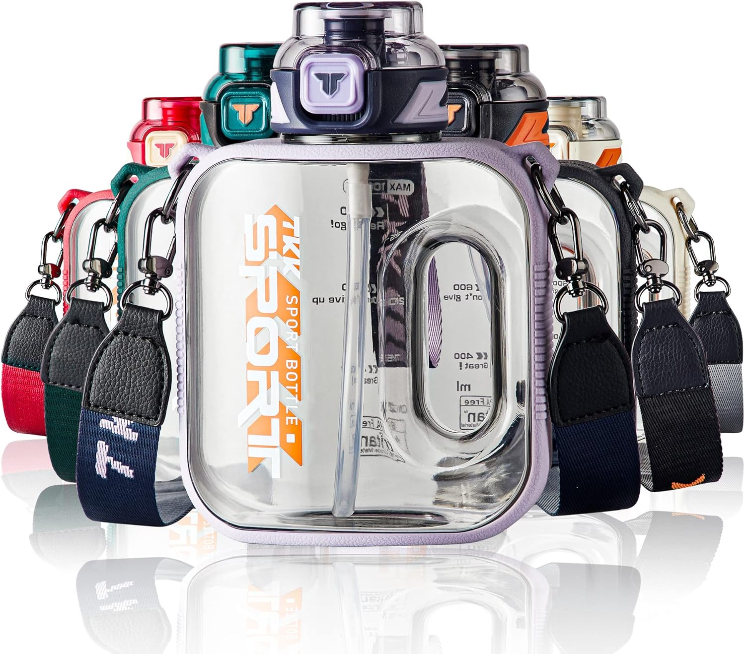 TKK 32Oz Sport Water Bottle with Straw Water Jug with Straw Large Capacity Plastic Water Bottle Dishwasher Safe 1L Water Bottle Jug BPA Free Tritan for Gym Yoga Travel Camping Outdoor Black image number 4