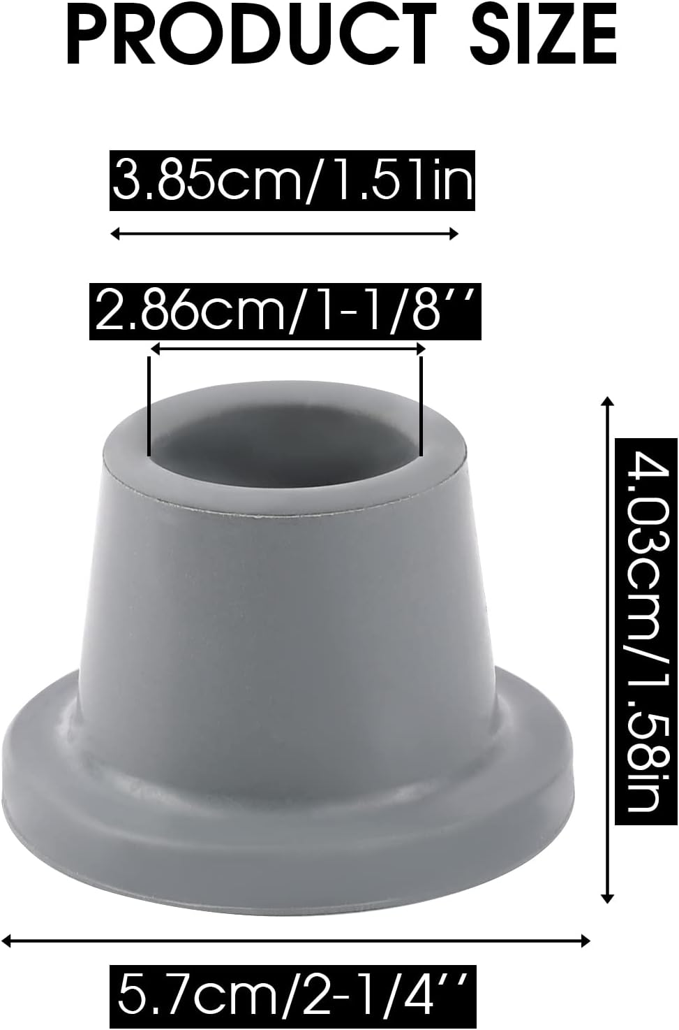 Pack of 4 Shower Chair Tips 28 Mm Rubber Feet Chair Leg Caps for Shower Chair Replacement Rubber Feet for Shower Chair Bath Seat Shower Stool Non-Slip Rubber Tips Suction Cup Feet (Grey) image number 1