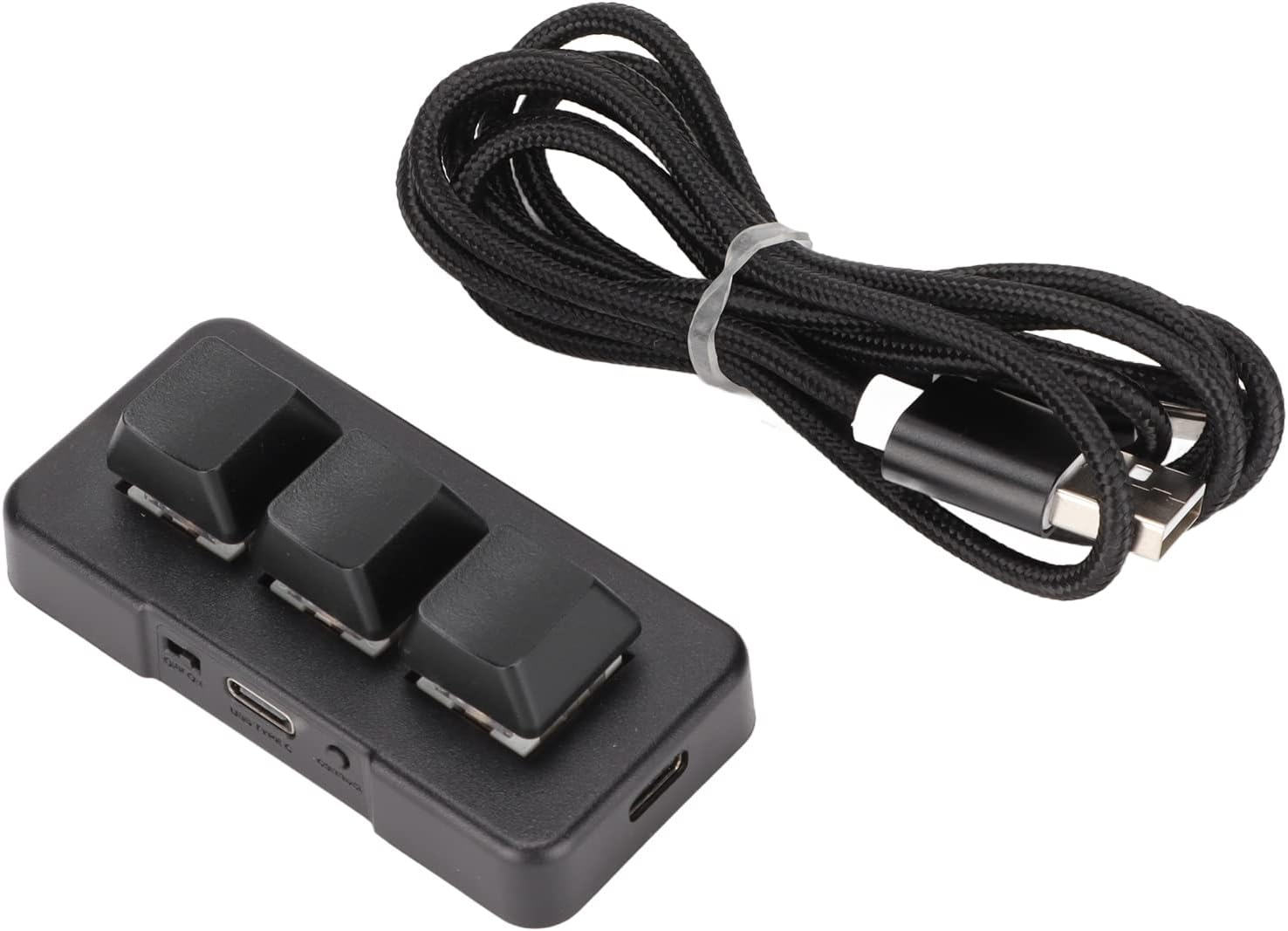 3 Key Keypad, Macro Keypad for Computer, Mechanical Gaming Keyboard USB Game Keyboards Wired RGB Keypad with Programmable Desig (Black) - White image number 5