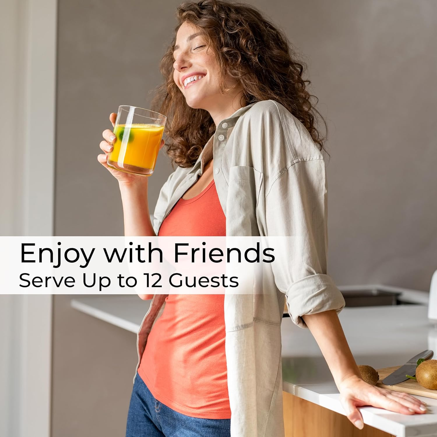 MIAMIO - Drinking Glasses Set of 12/6 X Small 370 Ml and 6X Big 450 Ml Glass Cups for Water, Cocktails, Tea and Beer - Dishwasher Safe image number 3