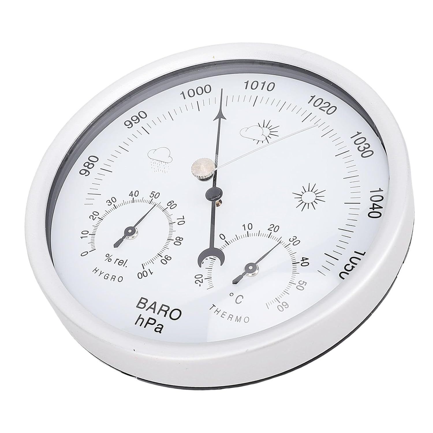 Fdit Wall Mount Weather Station, Easy to Clean Horizontally Vertically Hanging round Weather Station for Indoor Outdoor Use image number 4