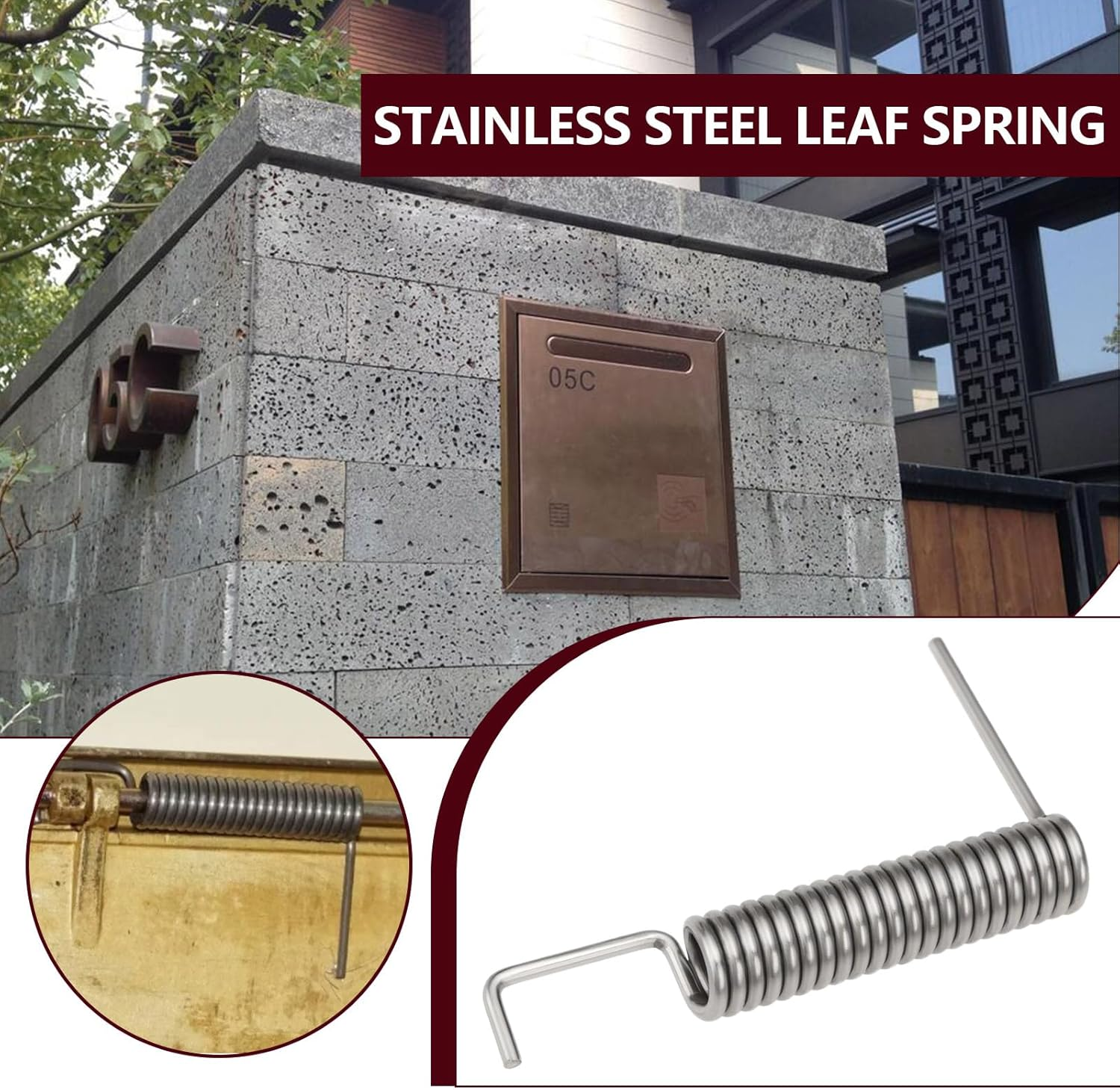 YINETTECH 304 Stainless Steel Heavy Duty Letter Plate Spring 36Mm Letterbox Replacement Springs Compatible with Carlisle Brass Letter Plates image number 3