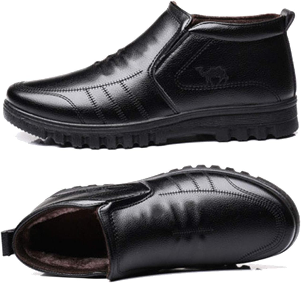 Winter Snow Boots Warm Thicken Men'S Ankle Boots Male Business Office Formal Leather Safety Shoes,43 EU image number 1