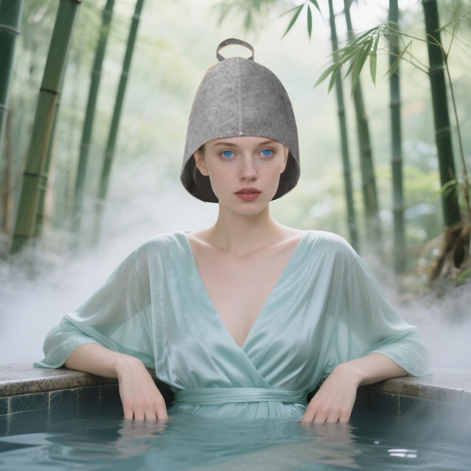 2Pcs Sauna Hats, Infrared Sauna Hat, Wool Sauna Cap, Heat-Insulating Sauna Cap, Suitable for Spa, Protecting the Head and Hair, Unisex Bathroom Accessory