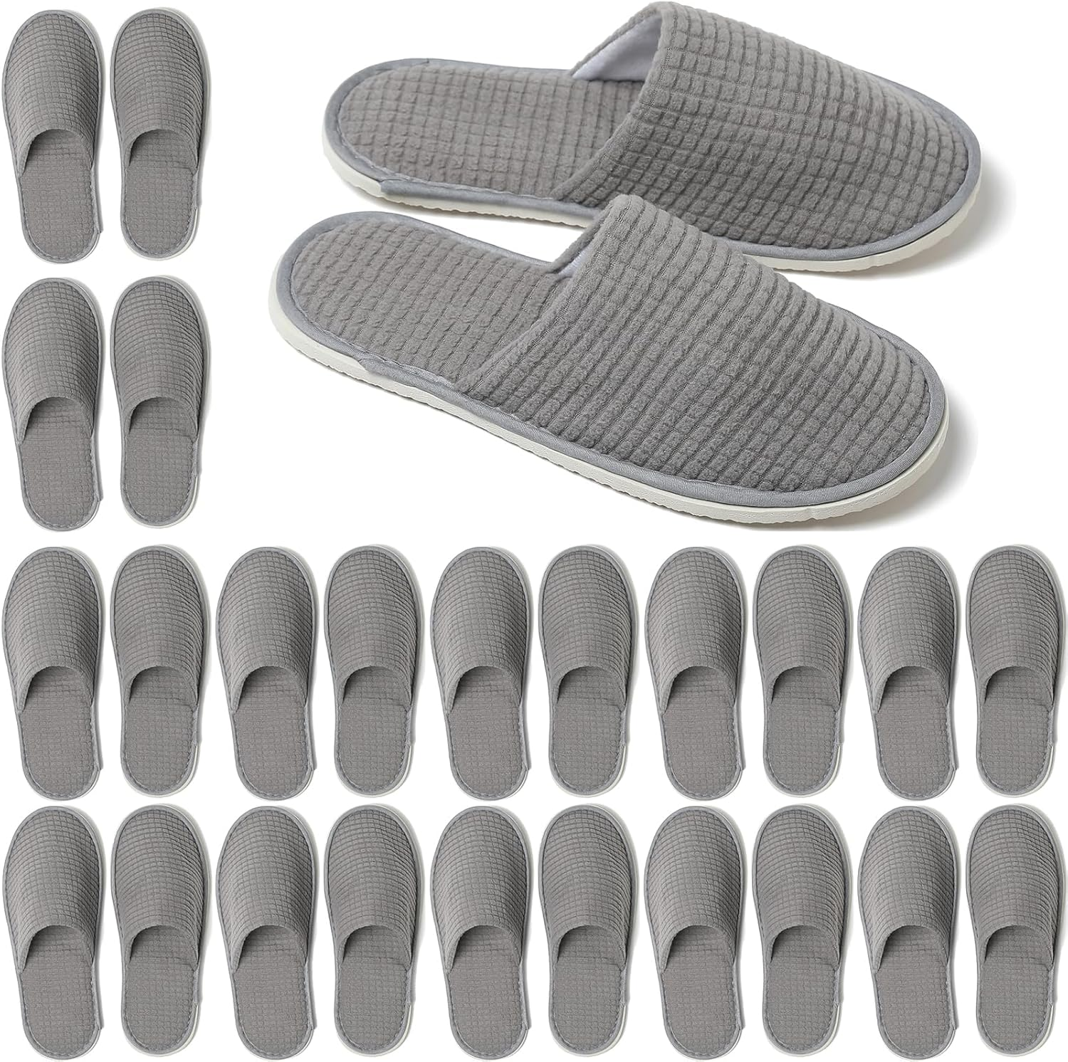 12 Pairs Disposable SPA Slippers for Guests, Soft Hotel Slippers Polar Fleece, Washable Reusable House Slippers Unisex,For Wedding Party Bedroom Travel image number 6