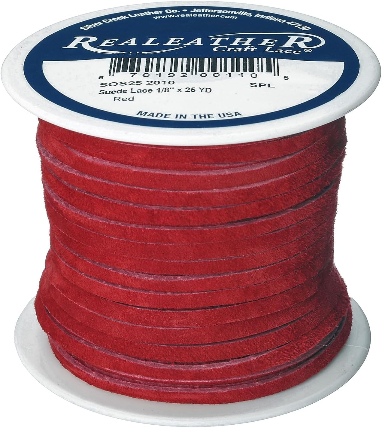 Realeather Crafts Suede Lace, 0.125-Inch Wide and 25-Yard Spool, Red - Dark Brown image number 7