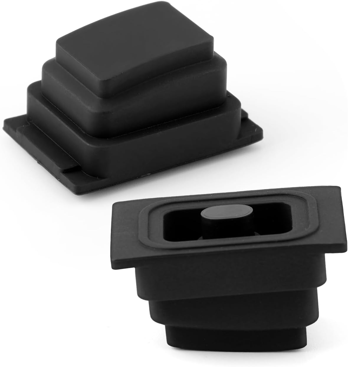 PEUTIER 2Pcs Car Exterior Door Handle Buckle Induction Button, Black Rubber Induction Button Cover Car Door Exterior Accessories Compatible with Hyundai Tucson 2015-2020 image number 2