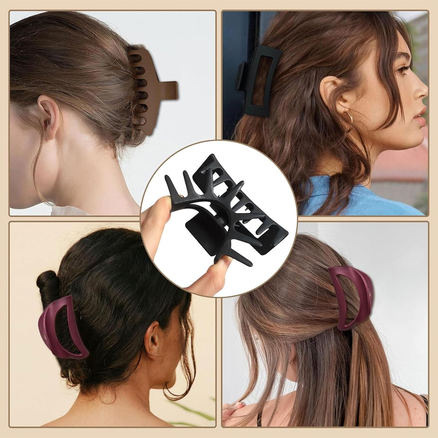 Muorruo 3-Pack Silicone Cloud-Shaped Hair Clips, Soft and Flexible Hair Clips, Gentle Hair Clips for Thin and Thick Hair, Hair Accessories for Women and Girls (Style 1) image number 2