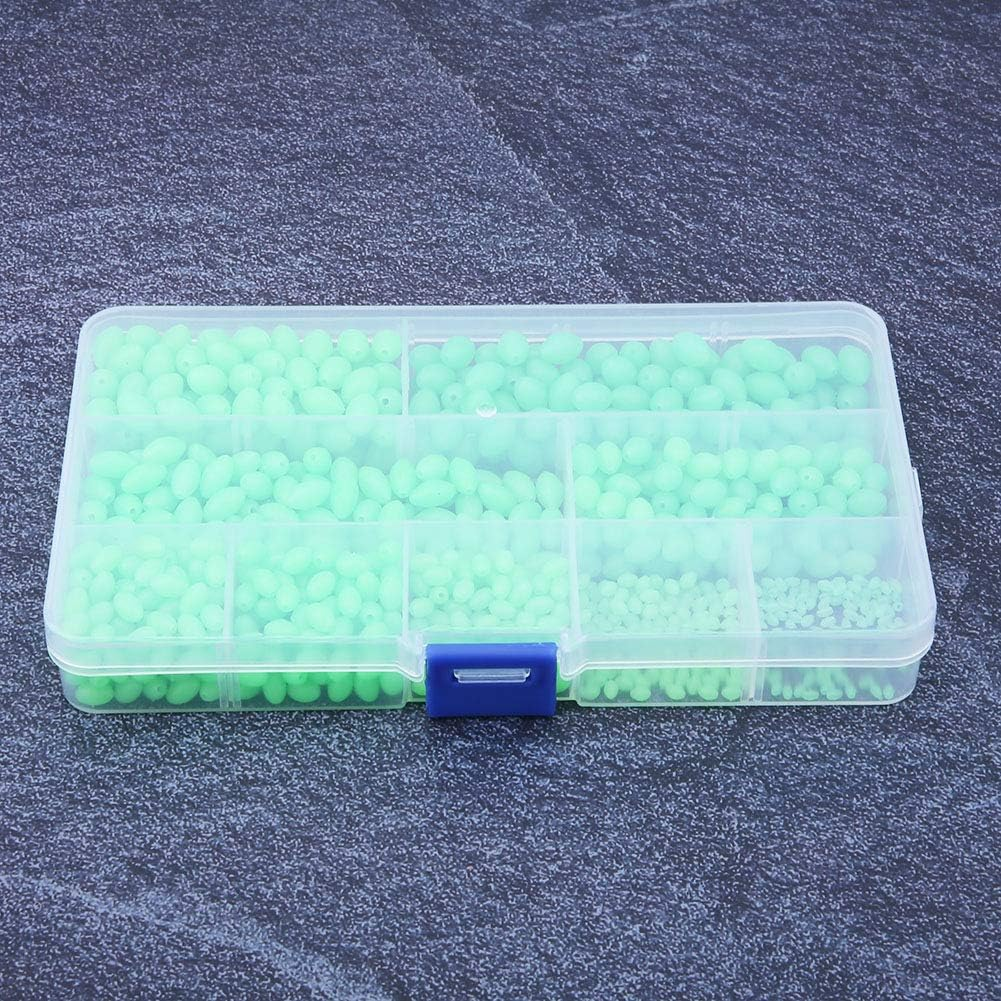 900 Pcs Luminous Glow Fishing Beads Non Slip Luminous Fishing Lures Tackle Tools for Saltwater Freshwater Kit image number 1