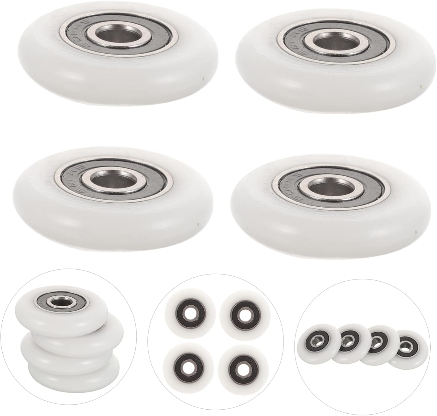 DOITOOL 16Pcs Bathroom Door Rollers for Glass Sliding Door Replacement Shower Runner Pulleys Small Sliding Wheels for Shower image number 5