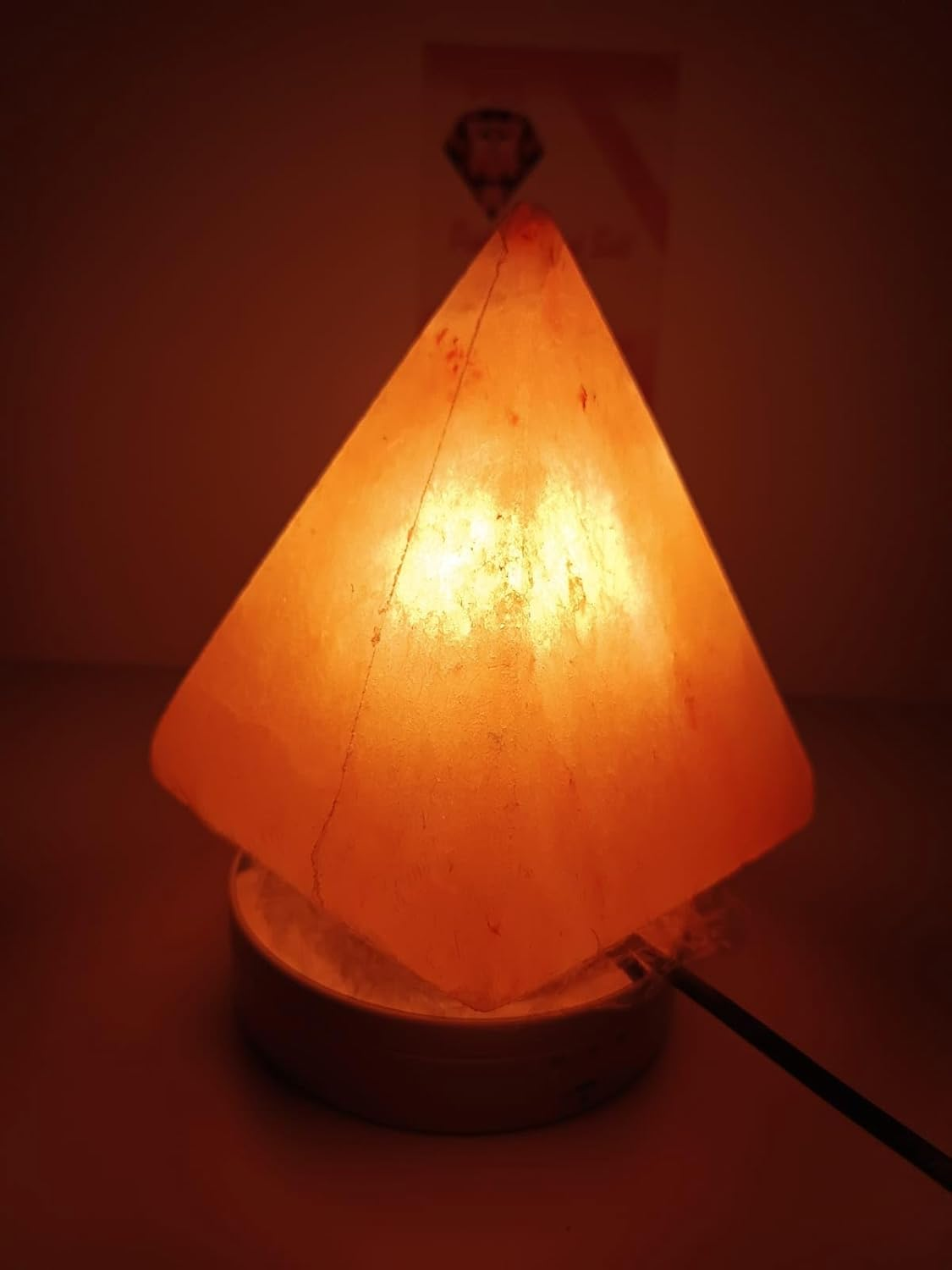 2-3 KG Premium Pyramid Salt Lamp 100% Authentic, Handcrafted from Beautifully Hand Craft Pyramid Shape Lamp Comes with Complete Electric Fitting image number 2