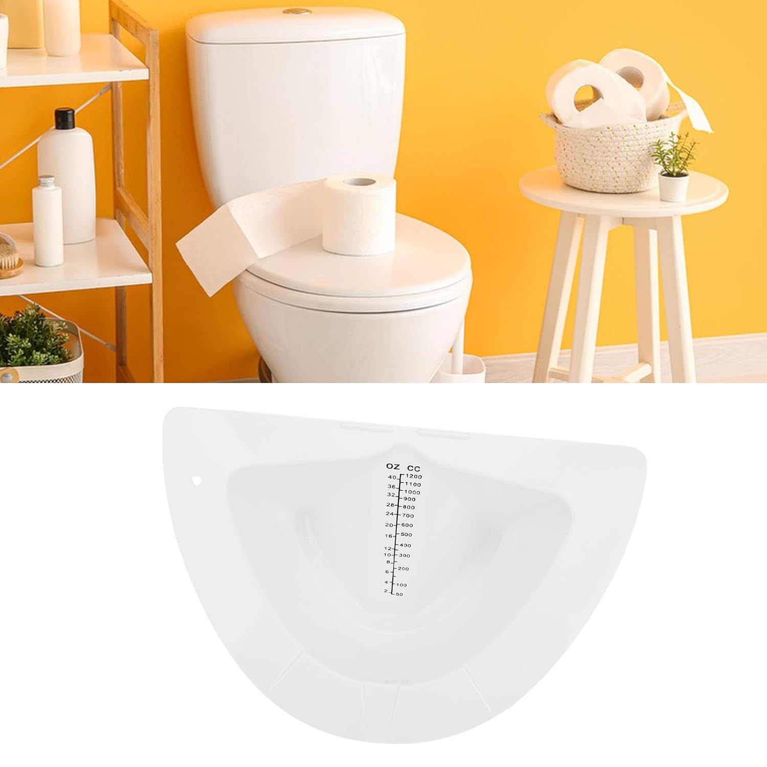 Specimen Collector Toilet Urine Hat Urine Collection Hat Toilet Sample Hat Leakproof Sturdy Plastic 1200Ml 40Oz Graduated image number 6