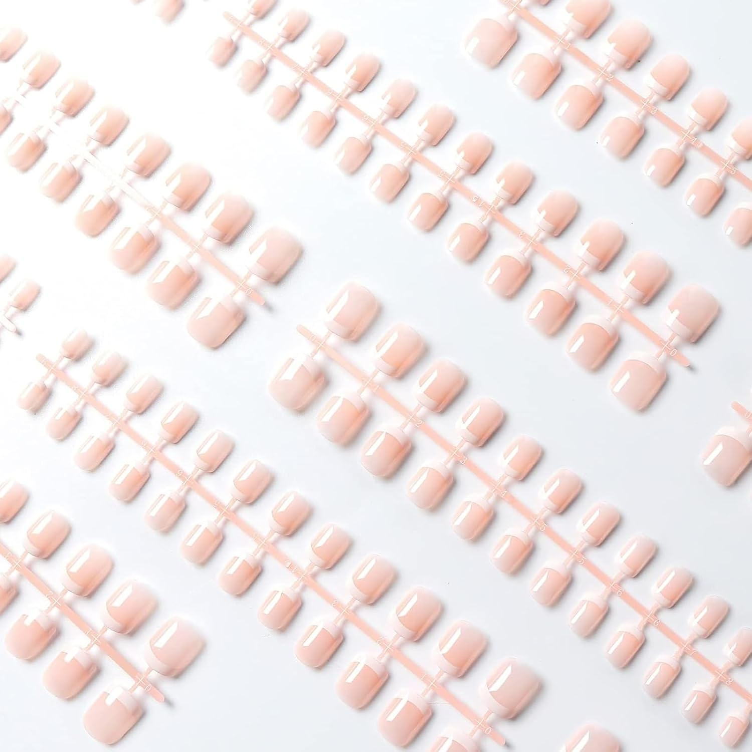 240 Pcs Short French Press-On Nails French Tip False Nails for Manicure 12 Sizes of Acrylic Full Cover Artificial Nails Women'S DIY Nail Art Decoration Natural image number 3