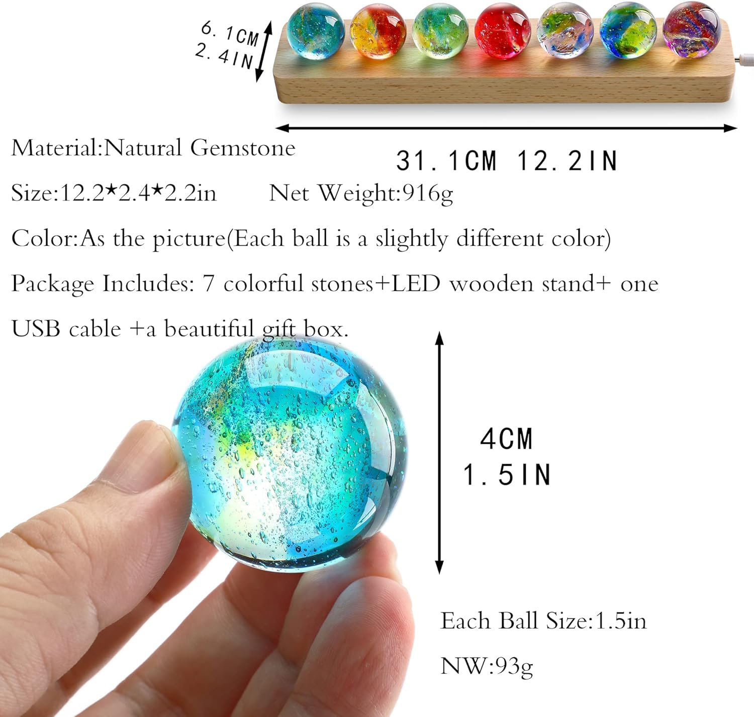 7 Chakra Natural Healing Ball image number 6