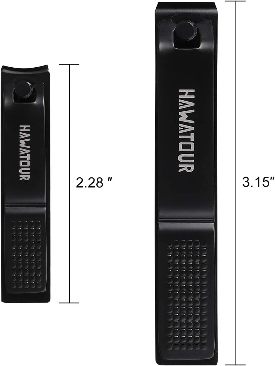 Nail Clippers Set, Ultra Sharp Sturdy Fingernail and Toenail Clipper Cutters with Visibly Tin Case by HAWATOUR - Black image number 4