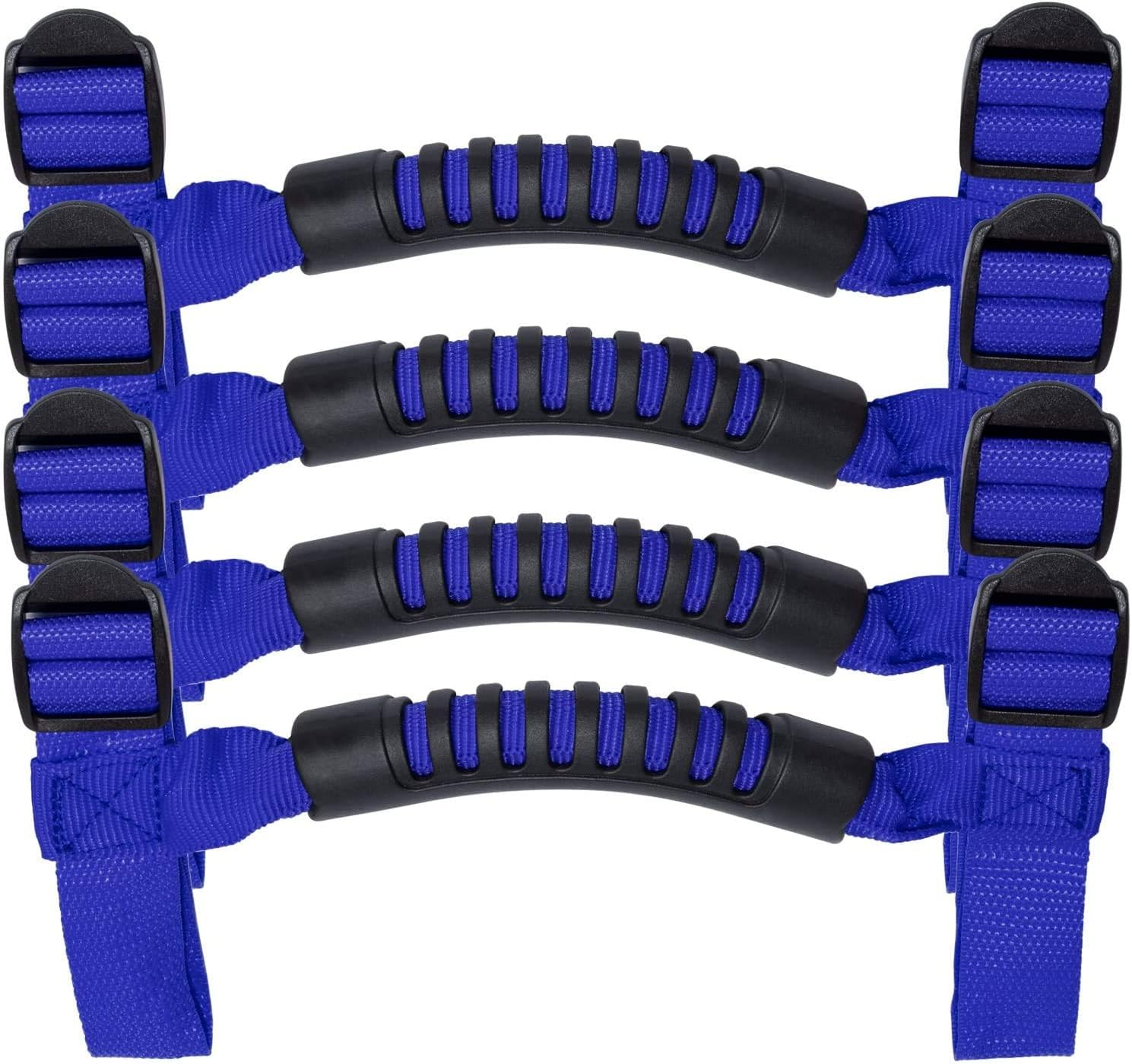 Danti 4 X Grab Handles Grip Handle for Jeep Wrangler YJ TJ JK JKU Sports Sahara Freedom Rubicon X & Unlimited X 2/4 Door Roll Bar 1995-2016 (Black)