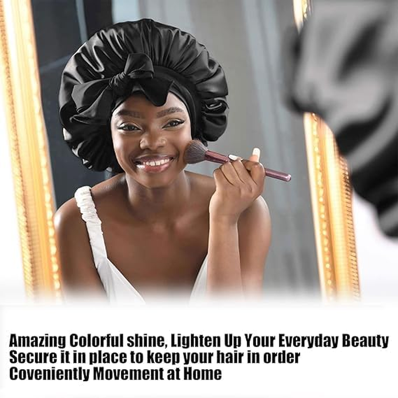 Yxvyxymyxxg Silk Sleep Bonnet for Adjustable Women Single Layer Satin Hair Cap for Curly Hair Protection Reduce Frizz and Prevent Breakage image number 2