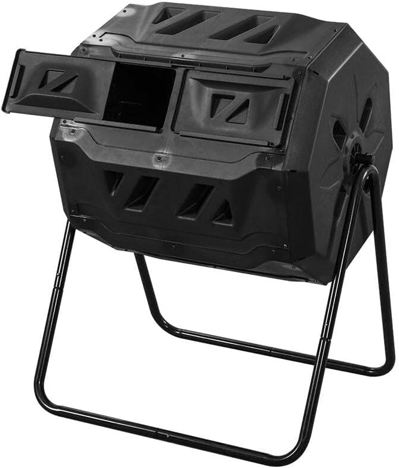 160L Tumbling Garden Compost Bin Heavy Duty with Easy Turn, Dual Chamber and Internal Churn Fins image number 3