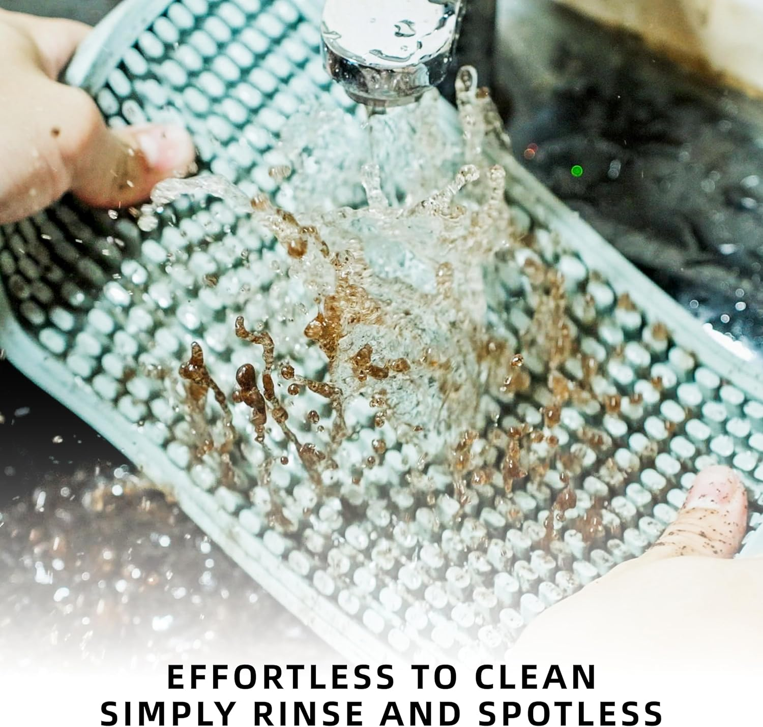 NEOUZA Silicone Bar Mat for Countertop, Heat-Resistant and Spill-Proof Bartending Mat, Modern Minimalist Style Cup Coaster for Home Bar and Coffee Bar (60&times;38Cm/Combined/Black) image number 2