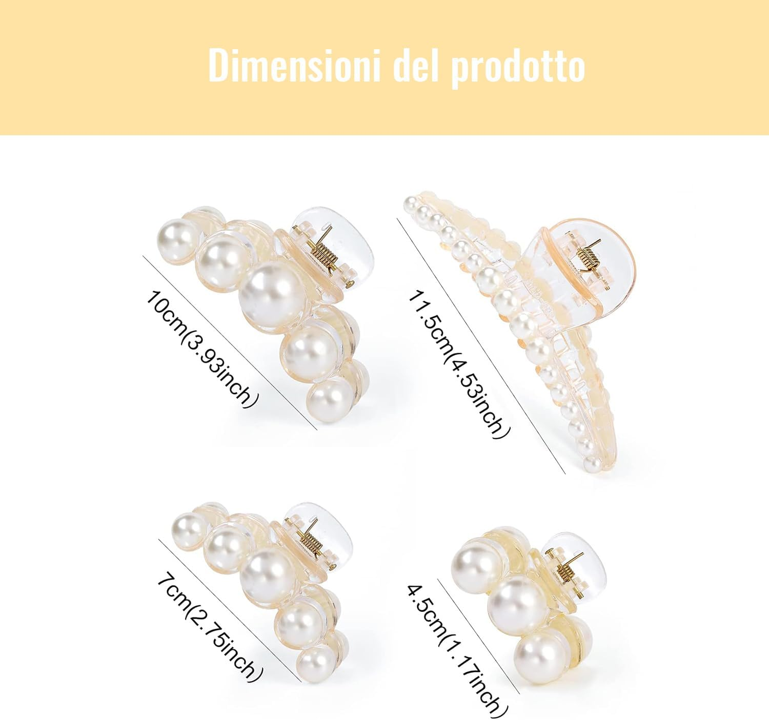 Esshogo Pack of 4 Women'S Hair Clips, Beads, Elegant French Pearls, Women'S Hair Clips, Hair Accessories, Suitable for Weddings, Parties, Daily Life