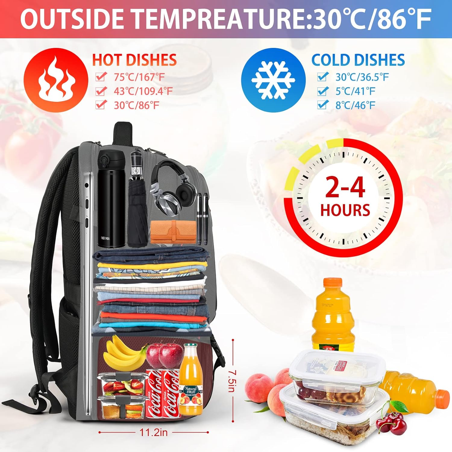 NEWHEY Lunch Backpack, 17.3 Inch Laptop Backpack with USB Charging Port 50L Waterproof Travel Backpack for Men Women - Blue image number 5