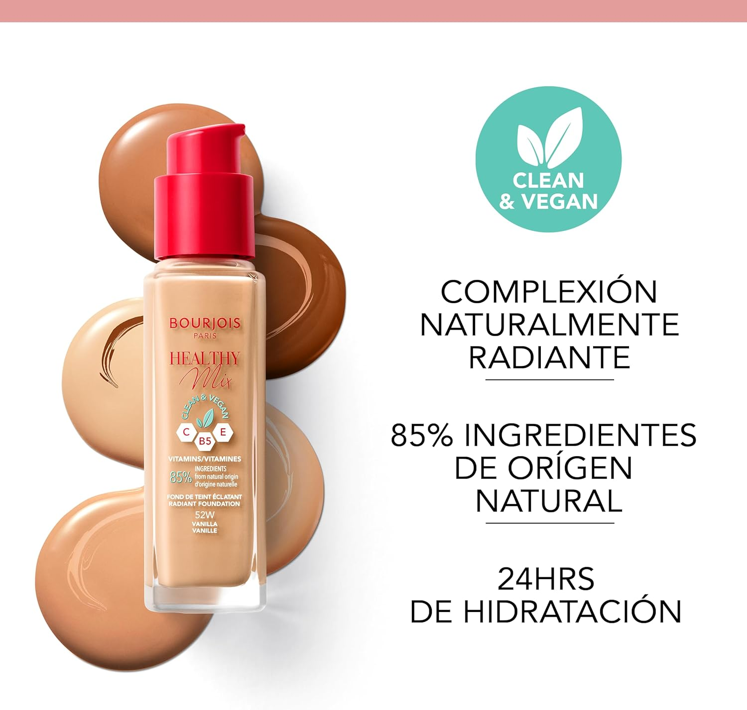 Bourjois Healthy Mix Clean Vegan Foundation No. 50 Rose Ivory image number 5