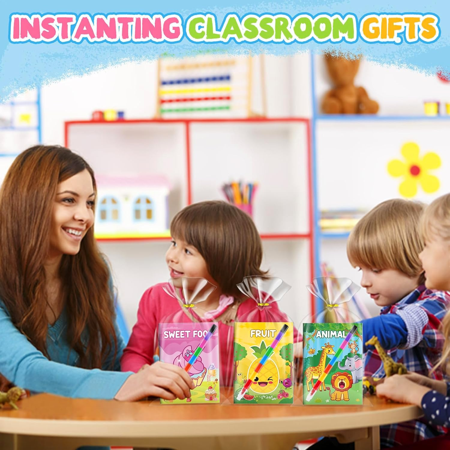 ZMLM 16 Coloring Books for Kids Party Favors: Bulk 16 Crayons Mini Coloring Books for Kids Ages 4-8 Birthday Goodie Bags Stuffers Toddlers Return Gifts Classroom Prizes Teacher Crafts (Classic) image number 3