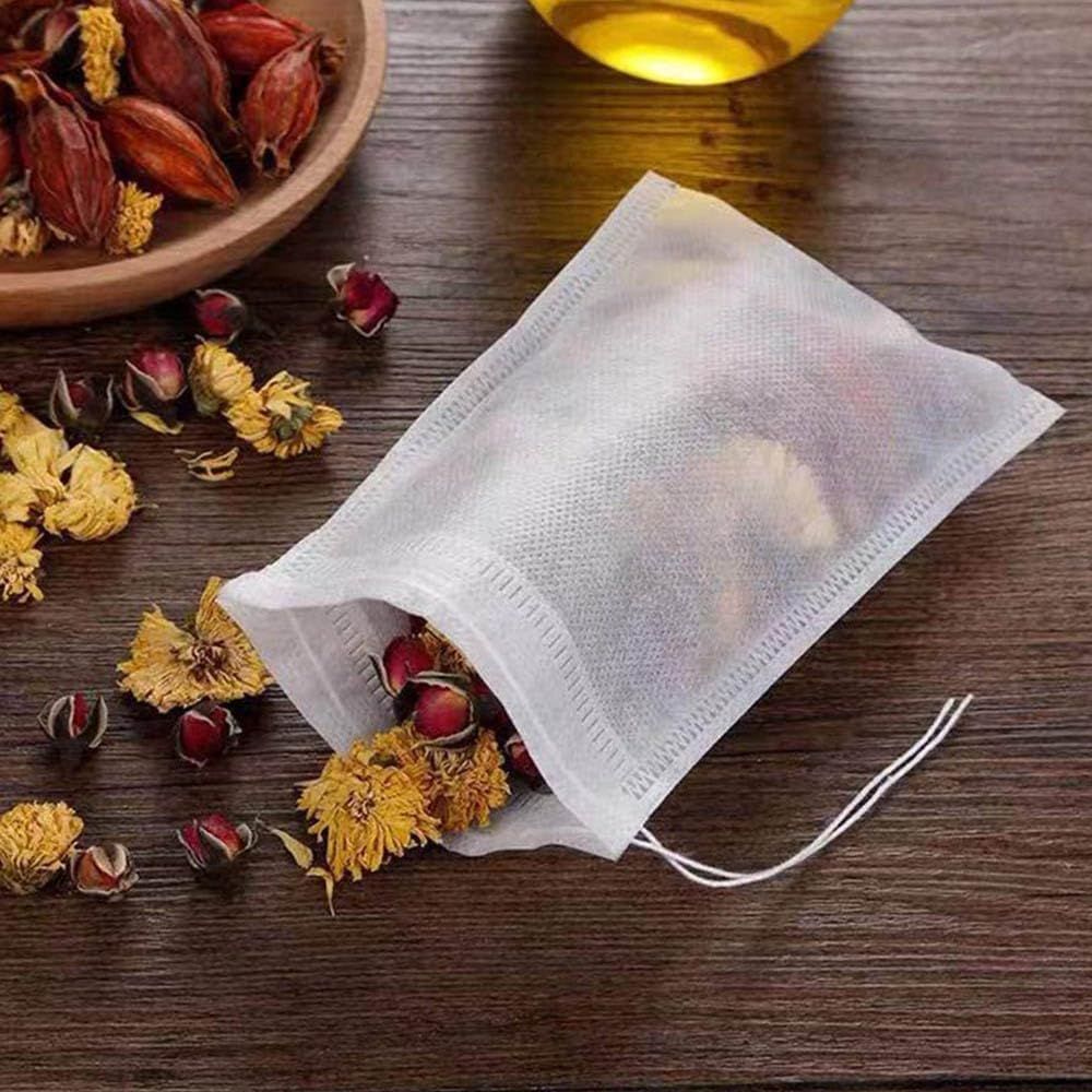 100X 10 X 12Cm Empty Teabags String Heat Seal Filter Paper Herb Loose Tea Bags Disposable image number 2