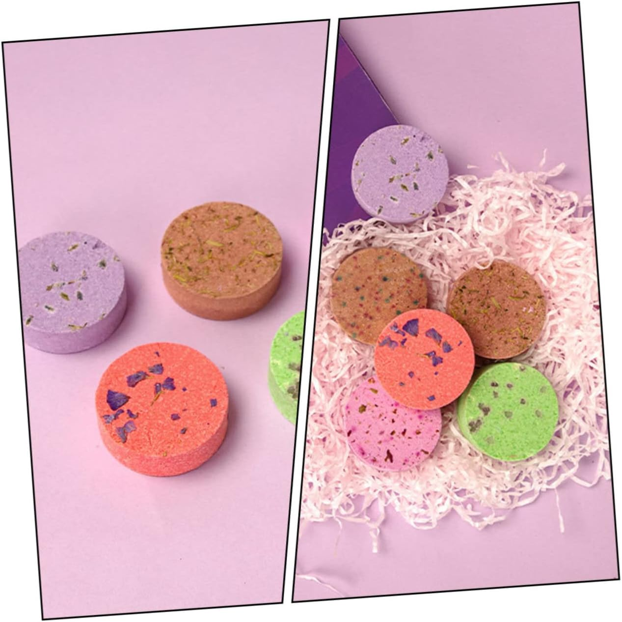 PLAFOPE 6Pcs Wildflowers Spa Aromatherapy Bath Tablets Hotel Bath Salt Tablets for Women image number 1