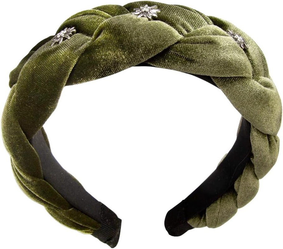 JYNVO Costume Headband Braided with Edelweiss, Oktoberfest Hair Accessories, Wide Padded Headband for Women and Girls image number 4