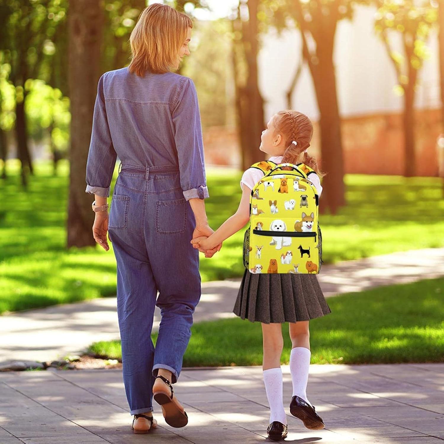 Various Small Dog Breeds Poses Backpack Students Shoulder Bags Travel Bag College School Tote Backpacks image number 3